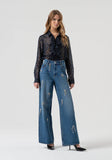 Navy Sheer  Blouse