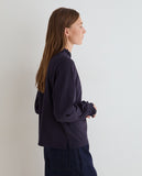 Navy Top with Frill collar