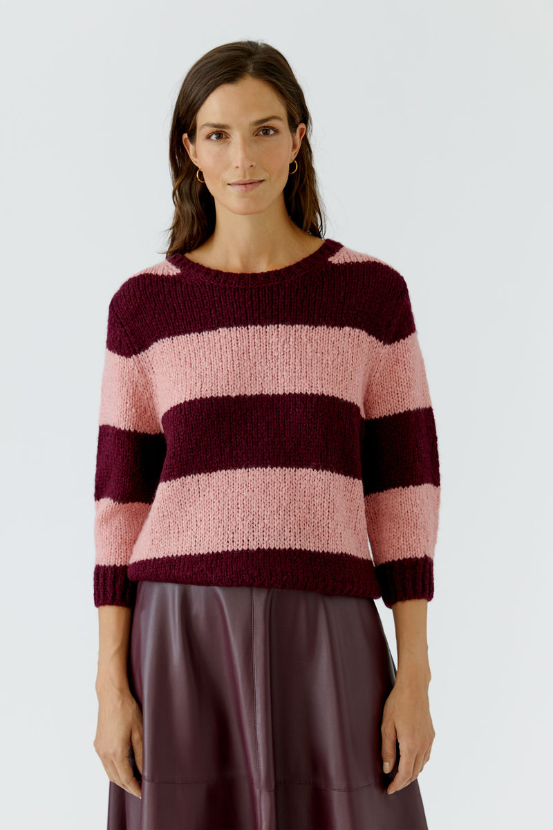 Esmy Sweater in Pink and Bramble Berry