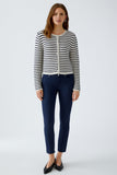 oui Navy and Stone Striped Cardigan