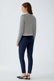 oui Navy and Stone Striped Cardigan