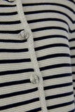 oui Navy and Stone Striped Cardigan