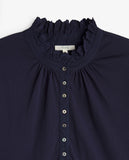Navy Top with Frill collar