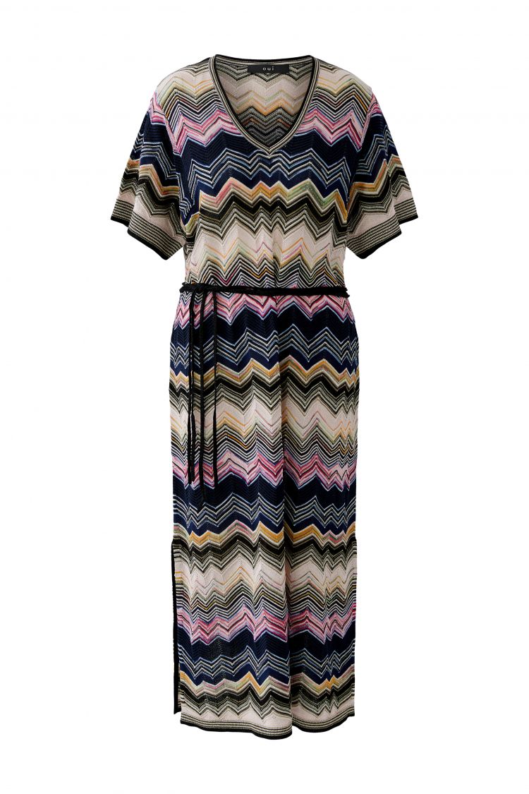 Knitted Dress in Pink Green and Black