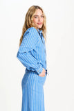 Denim Stripe Blue Blouse