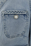 Light Denim Jacket with Braided Detail