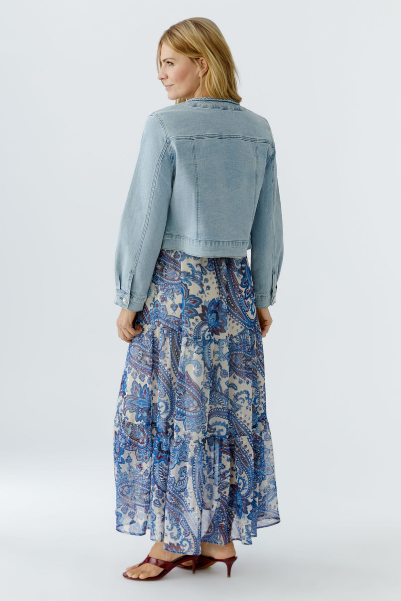 Light Denim Jacket with Braided Detail