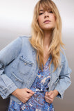 Light Denim Jacket with Braided Detail
