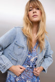 Light Denim Jacket with Braided Detail