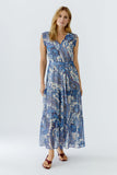 Chiffon Blue Printed Dress