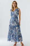 Chiffon Blue Printed Dress