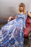 Chiffon Blue Printed Dress