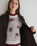 Burgundy Top with Frill At the neck