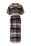 Knitted Dress in Pink Green and Black