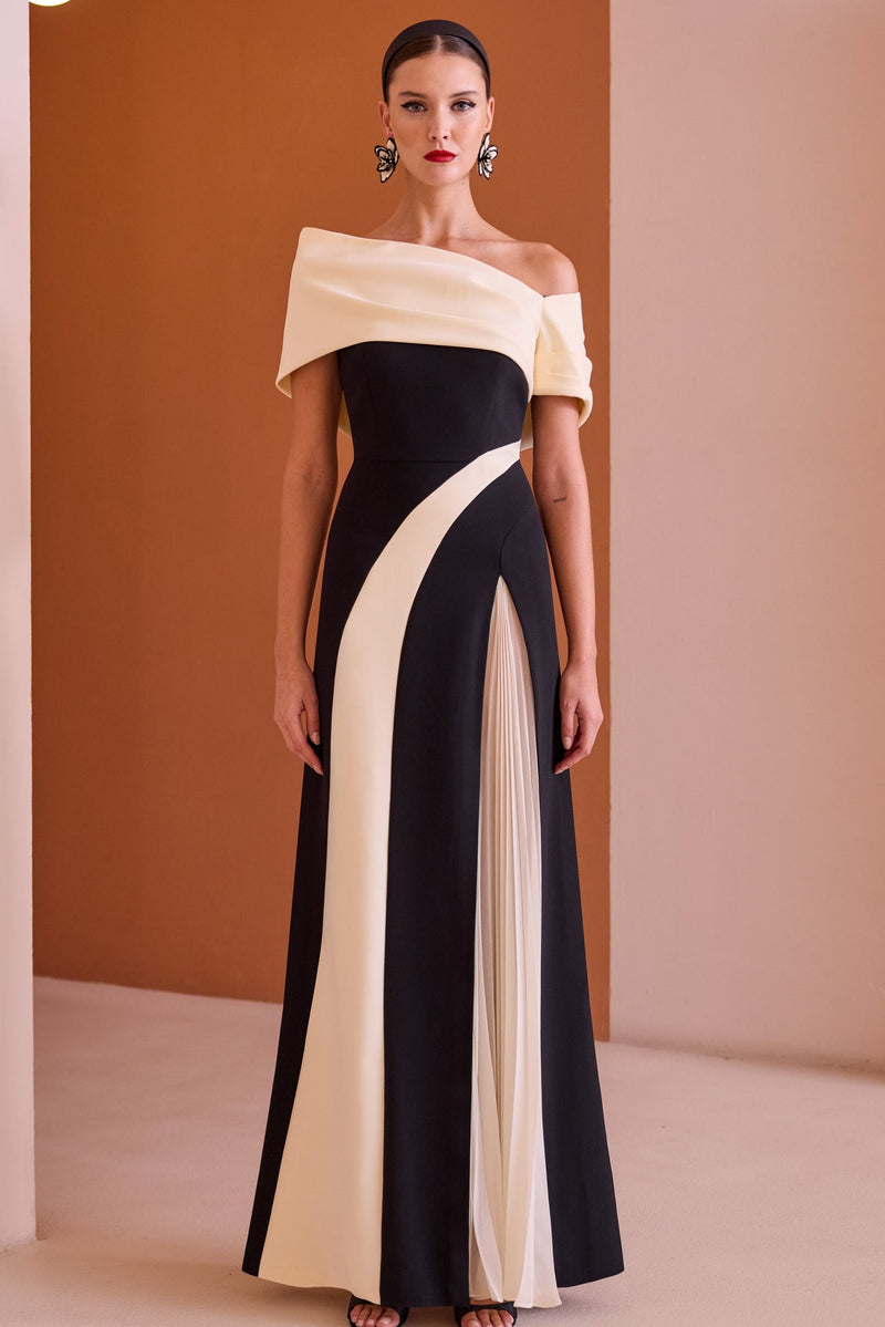 Full length Black and Ivory Dress