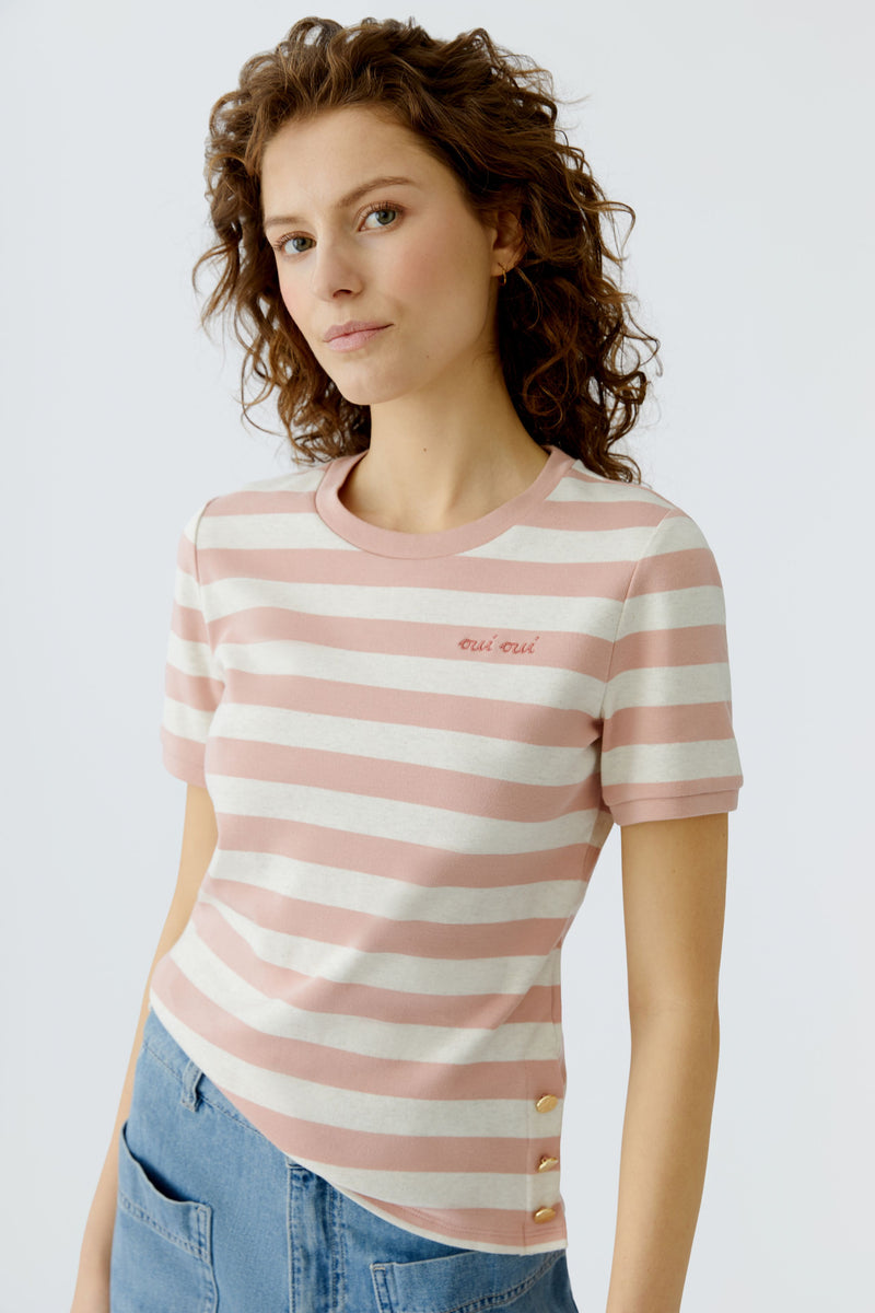 Sepia Rose and Ivory Striped Top