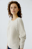 Off White Sweater with Braided Detail