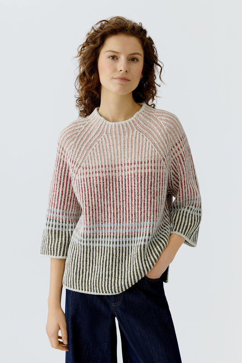 Peach Gardenia and Khaki Sweater