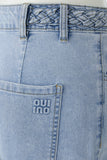 Light Denim Jeans with Braided Detail at Waist