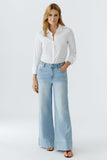 Light Denim Jeans with Braided Detail at Waist