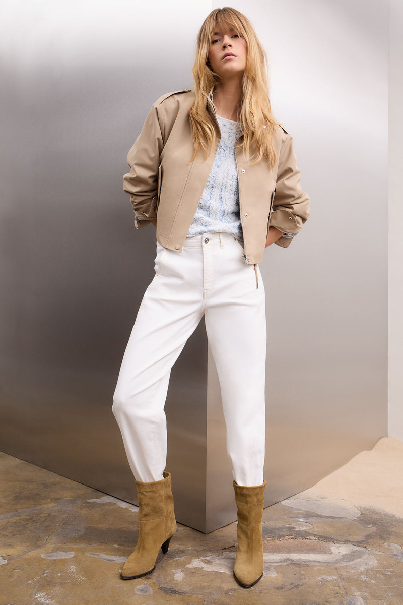 White Jeans with Frayed Hem