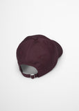 Cotton nylon blend logo cap in black cherry