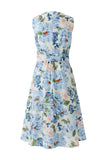 Oui Floral Cotton Dress with White Background