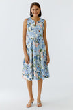Oui Floral Cotton Dress with White Background