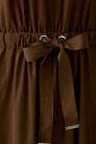 Cognac Coloured Casual Dress