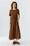Cognac Coloured Casual Dress