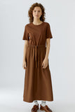 Cognac Coloured Casual Dress