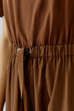 Cognac Coloured Casual Dress