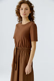 Cognac Coloured Casual Dress