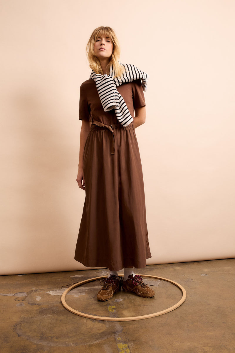 Cognac Coloured Casual Dress