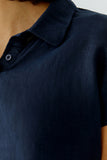Oui Navy Top with Collar