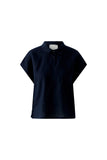 Oui Navy Top with Collar