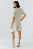 Beige Linen Knit Top