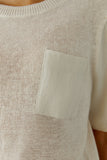 Beige Linen Knit Top