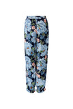 Navy Blue and Pink Floral Trouser