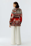 Orange Brown and Cream Knit Cardi