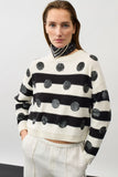 Striped Sweater with Sequin Circles