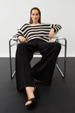 Black and ivory Striped Sweater