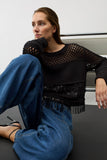 Black Sweater with Sparkle Accents