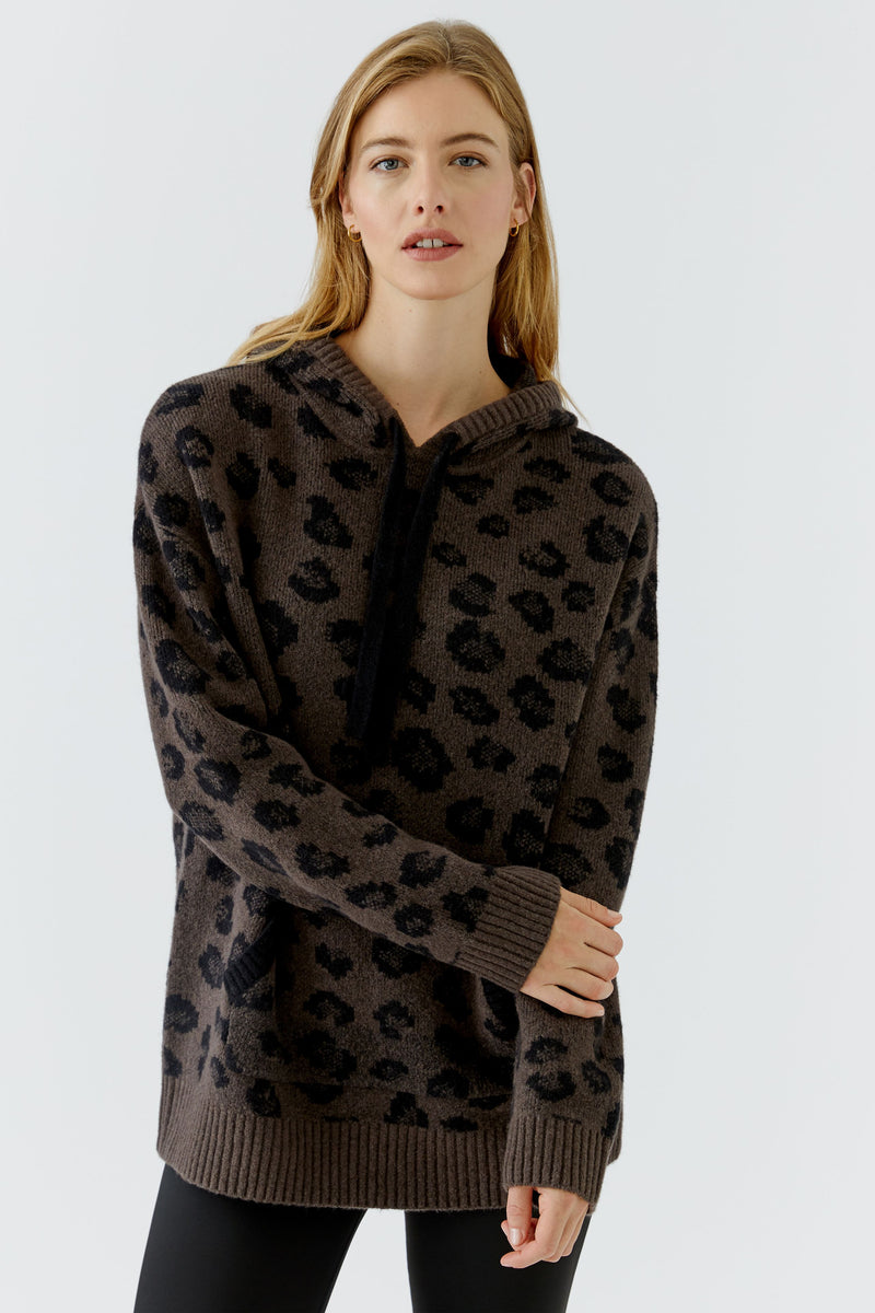 Leopard and Brown Hoodie