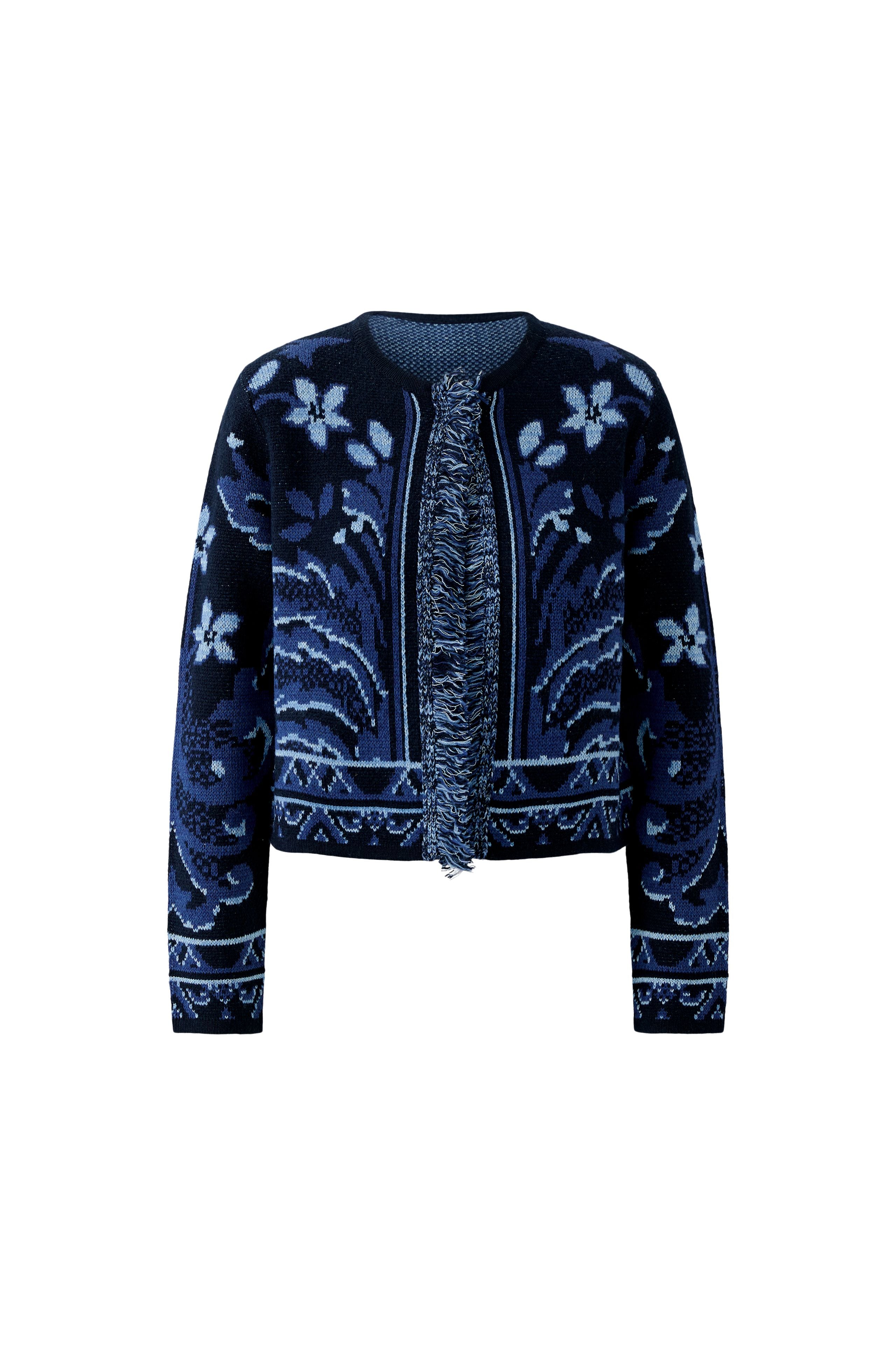 Navy and Blue jacquard Cardigan