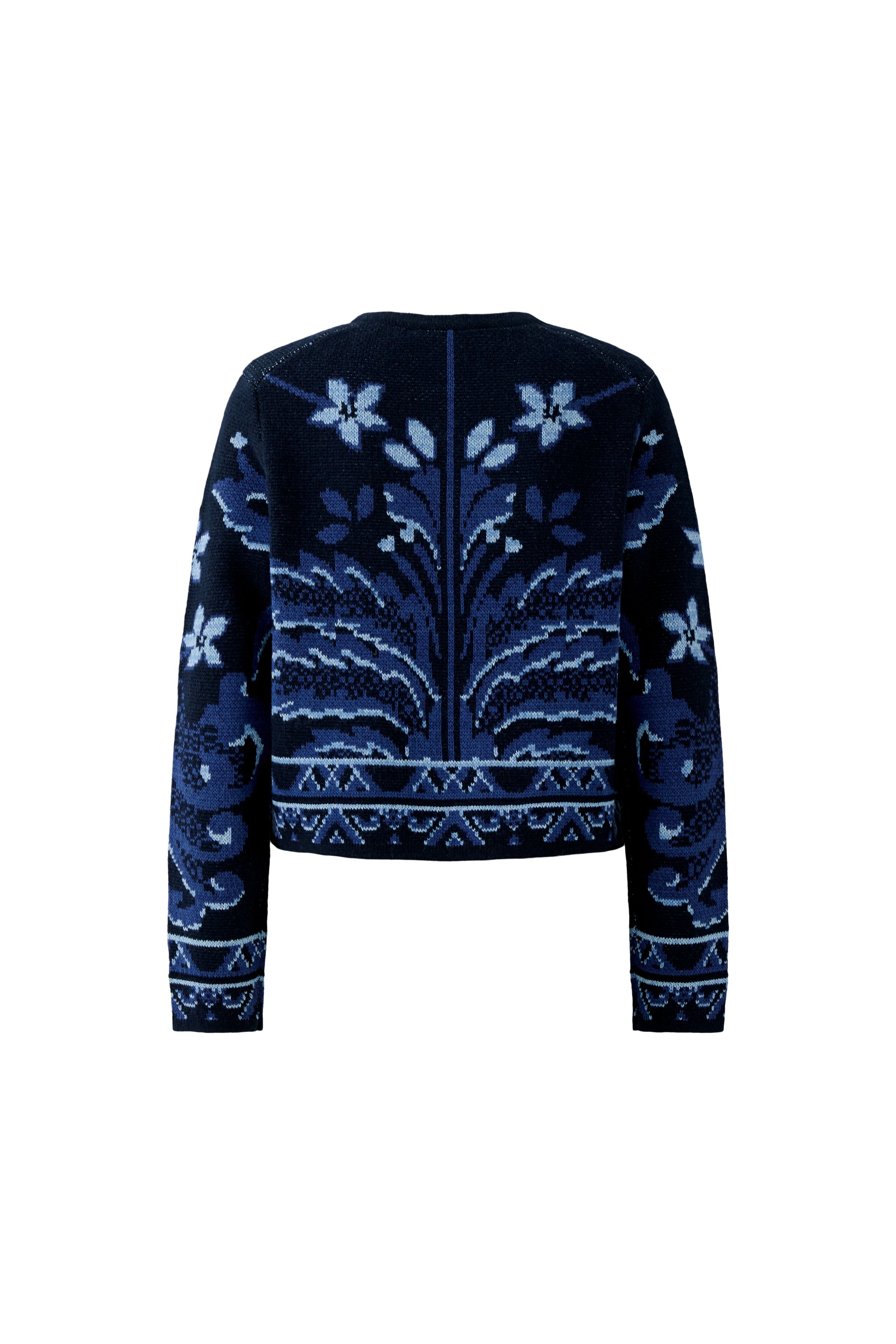 Navy and Blue jacquard Cardigan