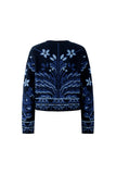 Navy and Blue jacquard Cardigan