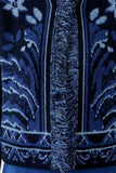 Navy and Blue jacquard Cardigan