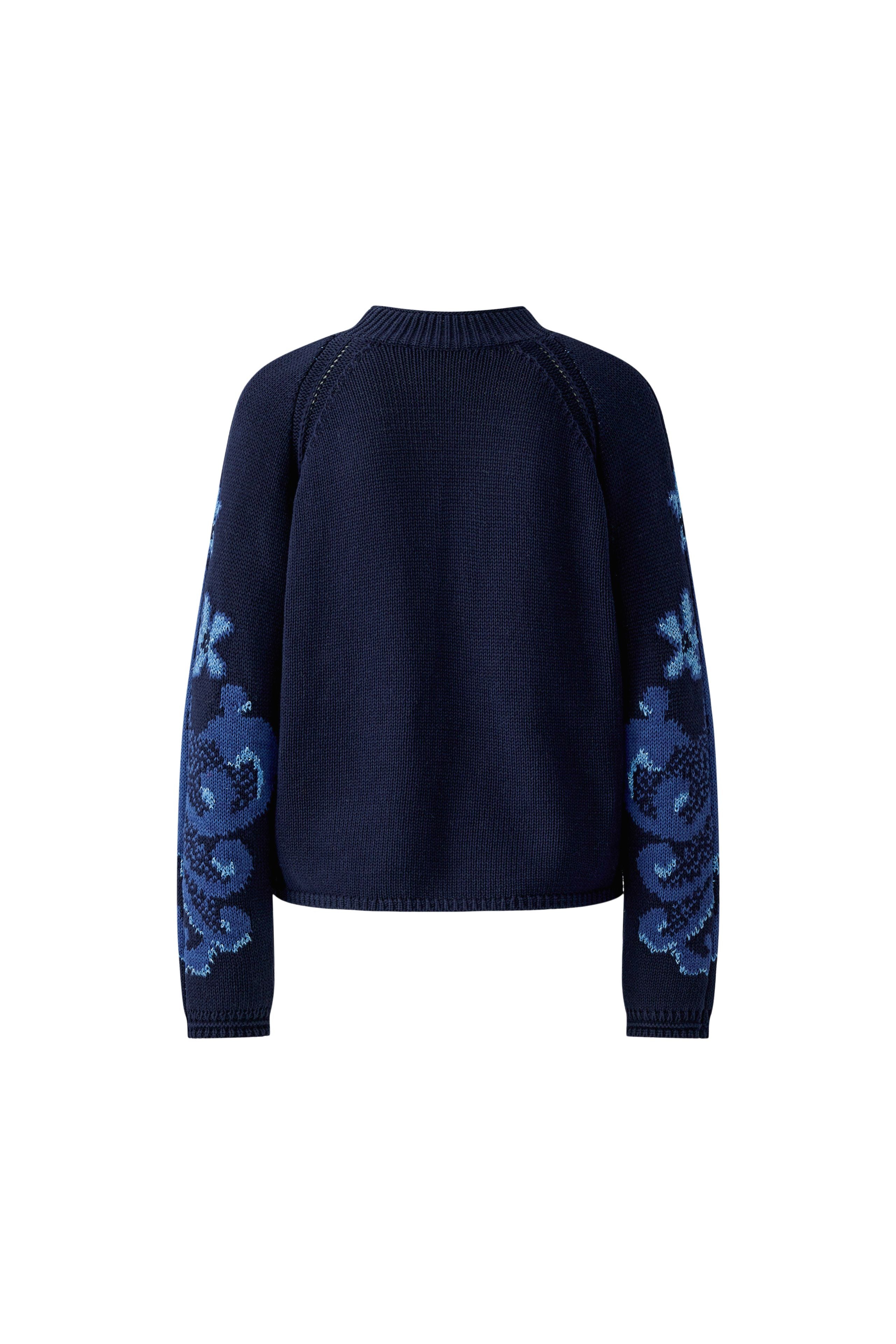 Navy and Blue Jacquard Sweater