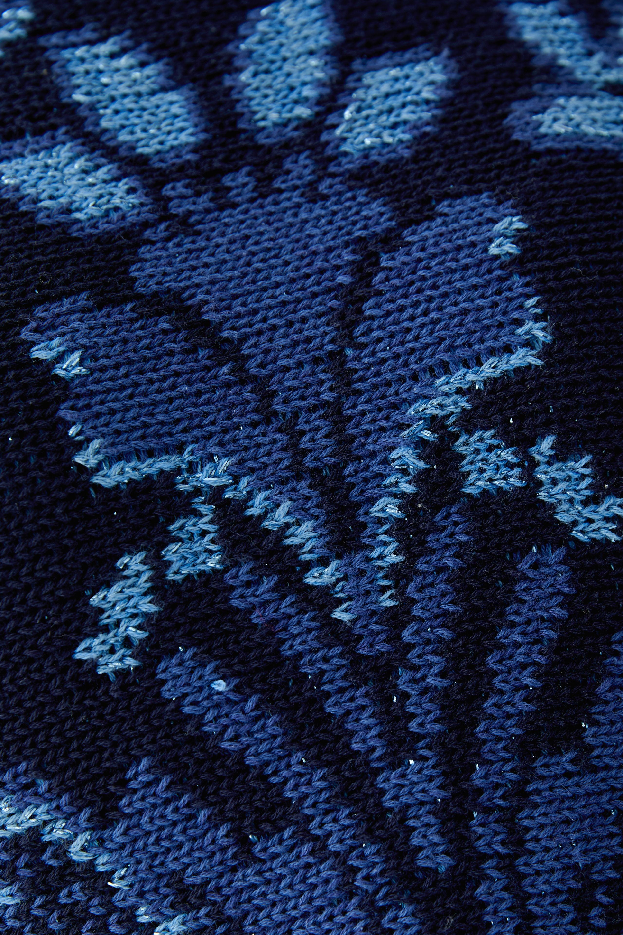 Navy and Blue Jacquard Sweater